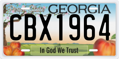 GA license plate CBX1964