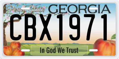 GA license plate CBX1971