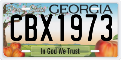 GA license plate CBX1973