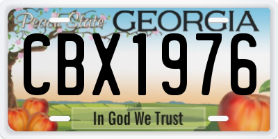 GA license plate CBX1976