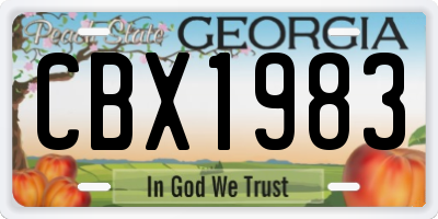 GA license plate CBX1983