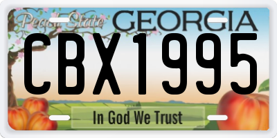GA license plate CBX1995