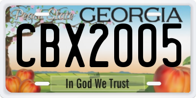 GA license plate CBX2005