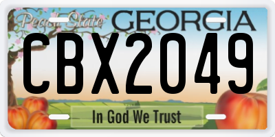 GA license plate CBX2049