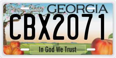 GA license plate CBX2071