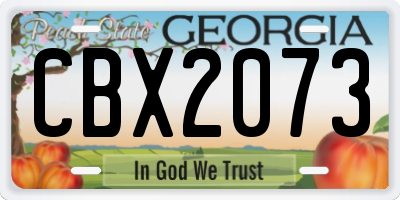 GA license plate CBX2073