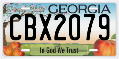 GA license plate CBX2079