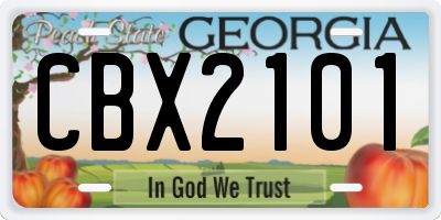 GA license plate CBX2101
