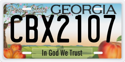 GA license plate CBX2107