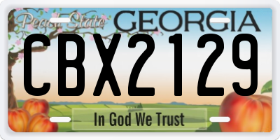 GA license plate CBX2129