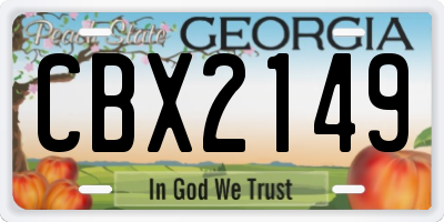 GA license plate CBX2149