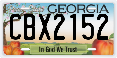 GA license plate CBX2152