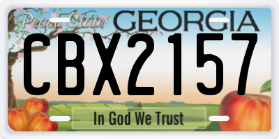 GA license plate CBX2157