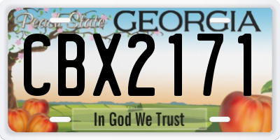 GA license plate CBX2171