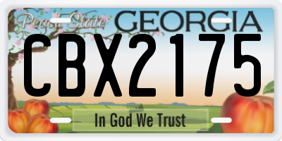 GA license plate CBX2175