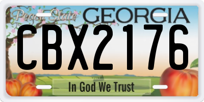 GA license plate CBX2176