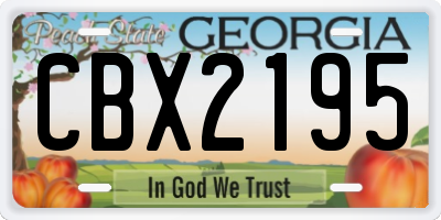 GA license plate CBX2195