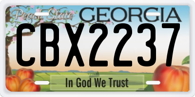 GA license plate CBX2237