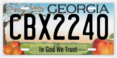 GA license plate CBX2240