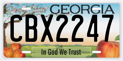 GA license plate CBX2247