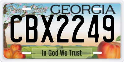 GA license plate CBX2249