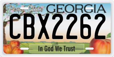 GA license plate CBX2262