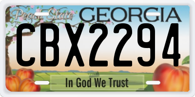 GA license plate CBX2294