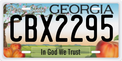 GA license plate CBX2295