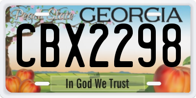 GA license plate CBX2298