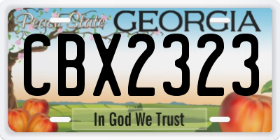 GA license plate CBX2323