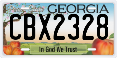 GA license plate CBX2328