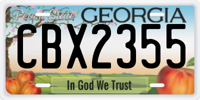 GA license plate CBX2355
