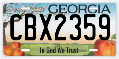 GA license plate CBX2359