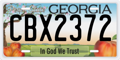 GA license plate CBX2372