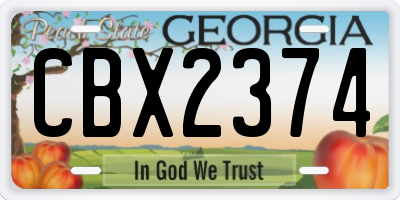 GA license plate CBX2374