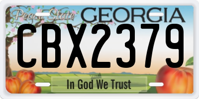 GA license plate CBX2379