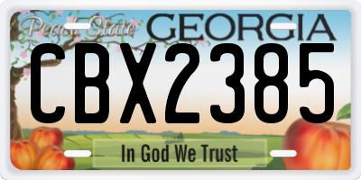 GA license plate CBX2385