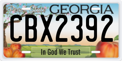 GA license plate CBX2392