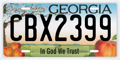GA license plate CBX2399