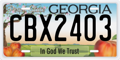 GA license plate CBX2403
