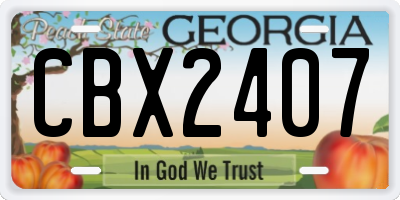 GA license plate CBX2407