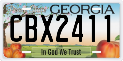 GA license plate CBX2411
