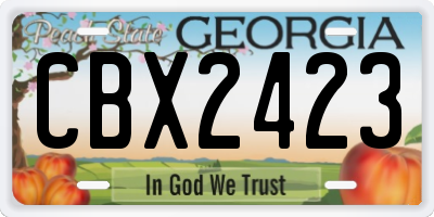 GA license plate CBX2423