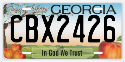 GA license plate CBX2426