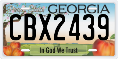 GA license plate CBX2439