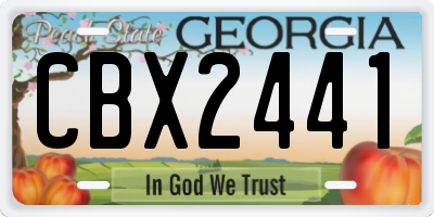 GA license plate CBX2441