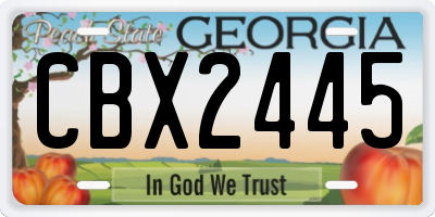 GA license plate CBX2445
