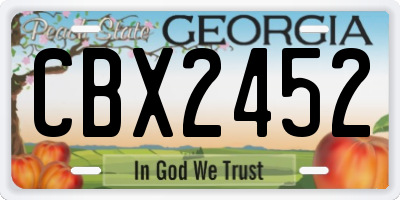 GA license plate CBX2452