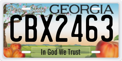 GA license plate CBX2463