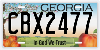 GA license plate CBX2477